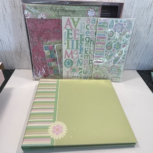 Kit de álbum de recortes para bebés K & Company 377 piezas rosa verde libro pegatinas de papel NUEVO - Imagen 5 de 11