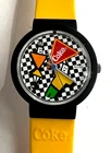 VINTAGE 1980's SWATCH COCA COLA CHECKERED SWISS WATCH 25MM WORKING