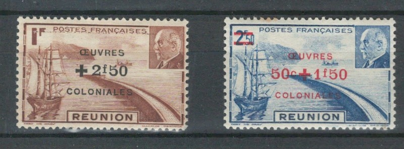 REUNION FRENCH COLONIES FAMOUS MARSHAL PETAIN OVERPRINTED MNH SET LOT (REUN 660)