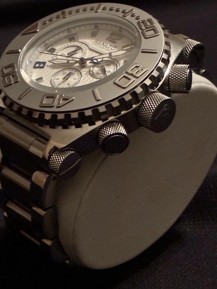 Renato Emporium Collezioni Cronógrafo Buzo Plateado Sobre Plateado Esfera Suiza 5030D Foto 3 de 4