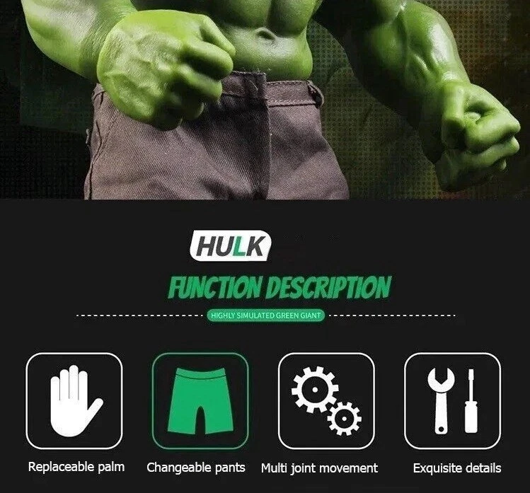 Figura de acción Avengers Giant Hulk vestida modelo 42 cm superhéroe juguetes coleccionables Foto 3 de 4