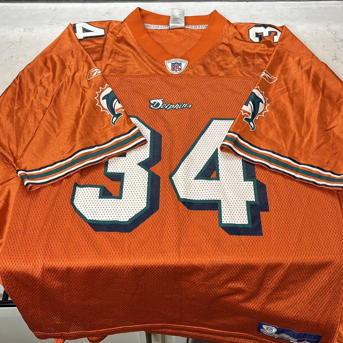 Ricky Williams #34 Miami Dolphins NFL Orange Vintage Reebok Ricky Williams #34 Miami Dolphins NFL Orange Vintage Reebok