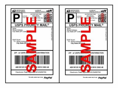 1000 Self-Adhesive Shipping Labels With Tear-Off Receipts - Compatible With PayPal, USPS, UPS