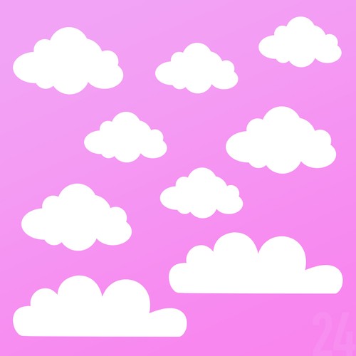 Clouds Children's Vinyl Wall Art Sticker Decal Bedroom Nursery Home Decor - Picture 2 of 3
