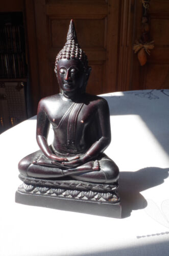 Très beau Bouddha en bois, Bouddhisme. ASIE. 17 x 10cm. - Photo 1/5