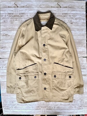 Orvis Field Barn Jacket Chore Coat Mens XL Quilted Lined Tan Brown