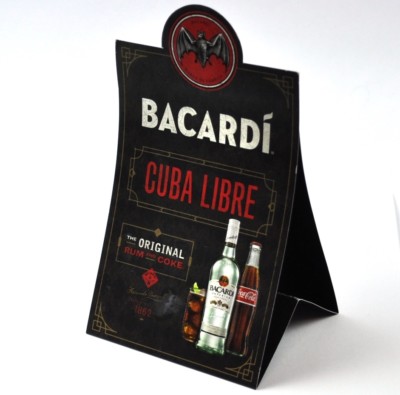 Bacardi Cuba Libre Rum and Coke Coca-Cola USA Tischaufsteller