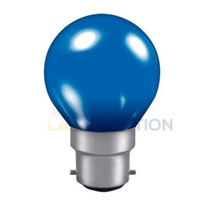 Blaue Crompton farbglasierte runde 15W B22d Deko Party Glühbirne 