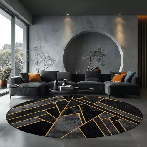 Runder Teppich Wohnzimmer Modern Luxus Zuhause Schlafzimmer Dekor Teppiche Großflächenmatten - Bild 28 von 32