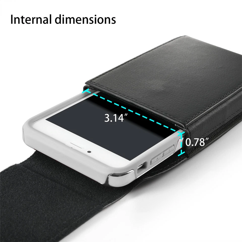 XL CUERO RESISTENTE TELÉFONO CELULAR SOPORTE FUNDA CLIP CINTURÓN LAZO ESTUCHE DE TRANSPORTE Foto 4 de 4