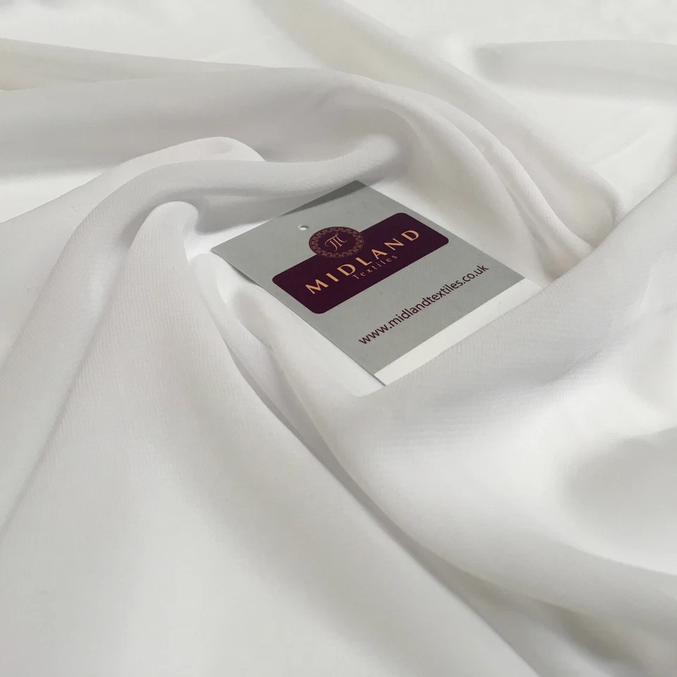 MIDTEX White Hi Multi chiffon Caress Fabric 147 cm M1203 Mtex