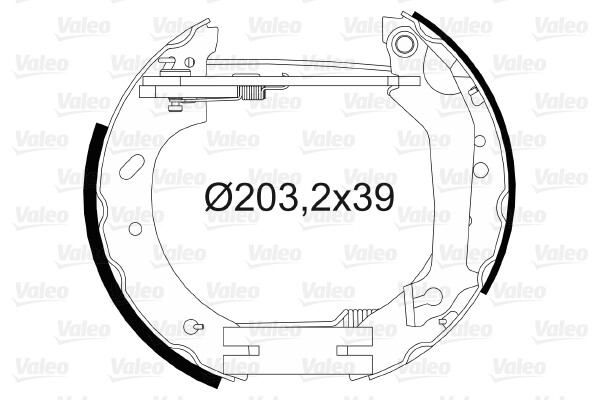 Jeu de mâchoires de frein Valeo 554858 à haute friction pour dispositif de freinage arrière