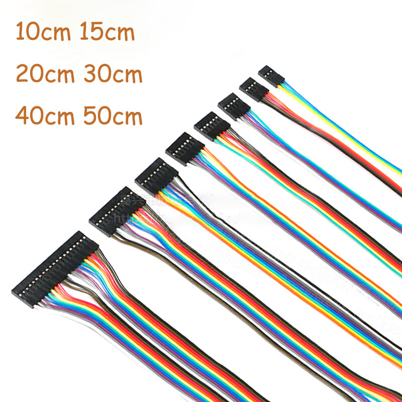 1-10 Way Dupont Cables F-F 2.54mm Ribbon Connector Wire