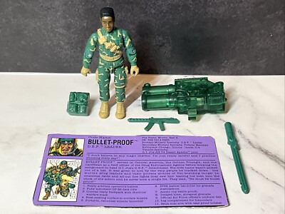 1992 Vintage GI Joe Bullet-Proof v1 Action Figure Near Complete W/ File Card