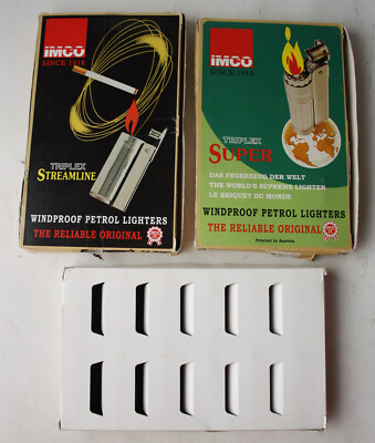 3X RARE EMPTY DISPLAY BOX IMCO LIGHTER TRIPLEX 6800 + SUPER 6700 AUSTRIA 2001 !