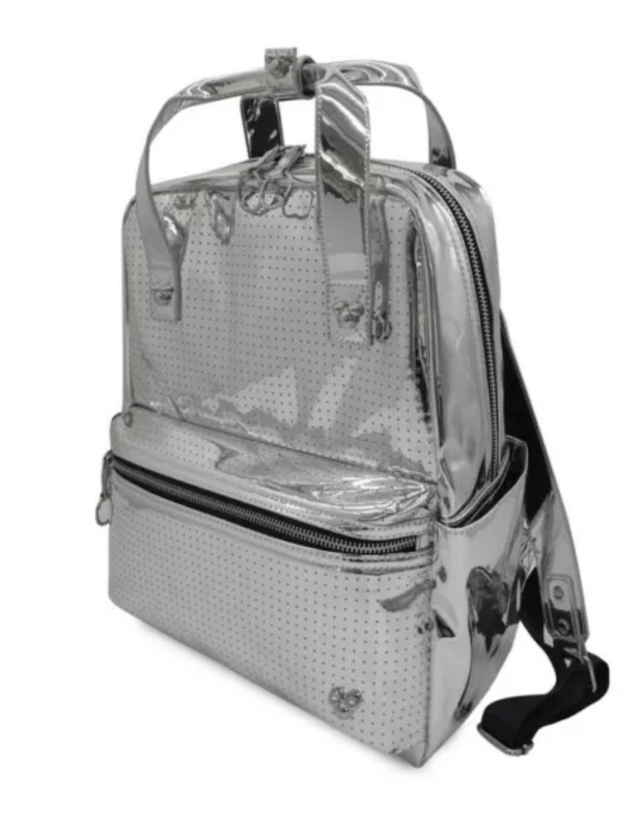 Disney Pin Collector Visa Exclusive Metallic Silver Vinyl Backpack Limited NWT Disney Visa Cardmember Exclusive Metallic Silver Vinyl  main image 4