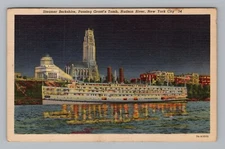 Steamer Ship Berkshire New York City NY Grants Tomb Hudson River 1941 Postcard