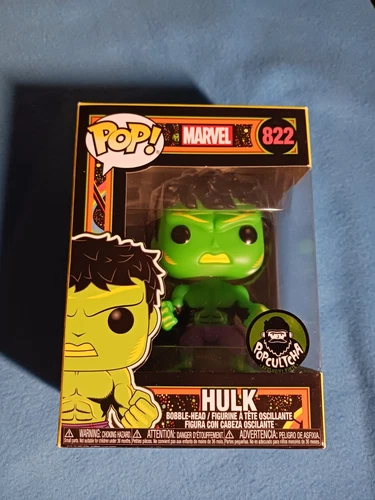 RARE New Funko Pop MARVEL: BLACKLIGHT HULK #822 POPCULTCHA AUSTRALIAN EXCLUSIVE