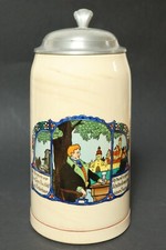 Alter Bierkrug Wick Krug Jugendstil beerstein Studentenkrug Studenten Studentika