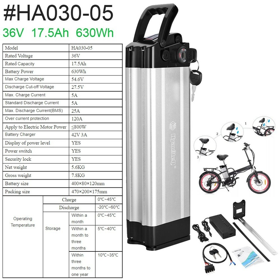 E-Bike Akku 24V 10Ah-20Ah - Li-Ionen Batterie Für Elektrofahrräder Bis 350W