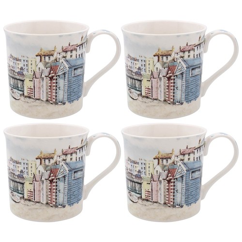 Sandy Bay Set of 4 Mugs Beach Seaside Nautical Gift Boxed New 2024 Design - Picture 2 of 5