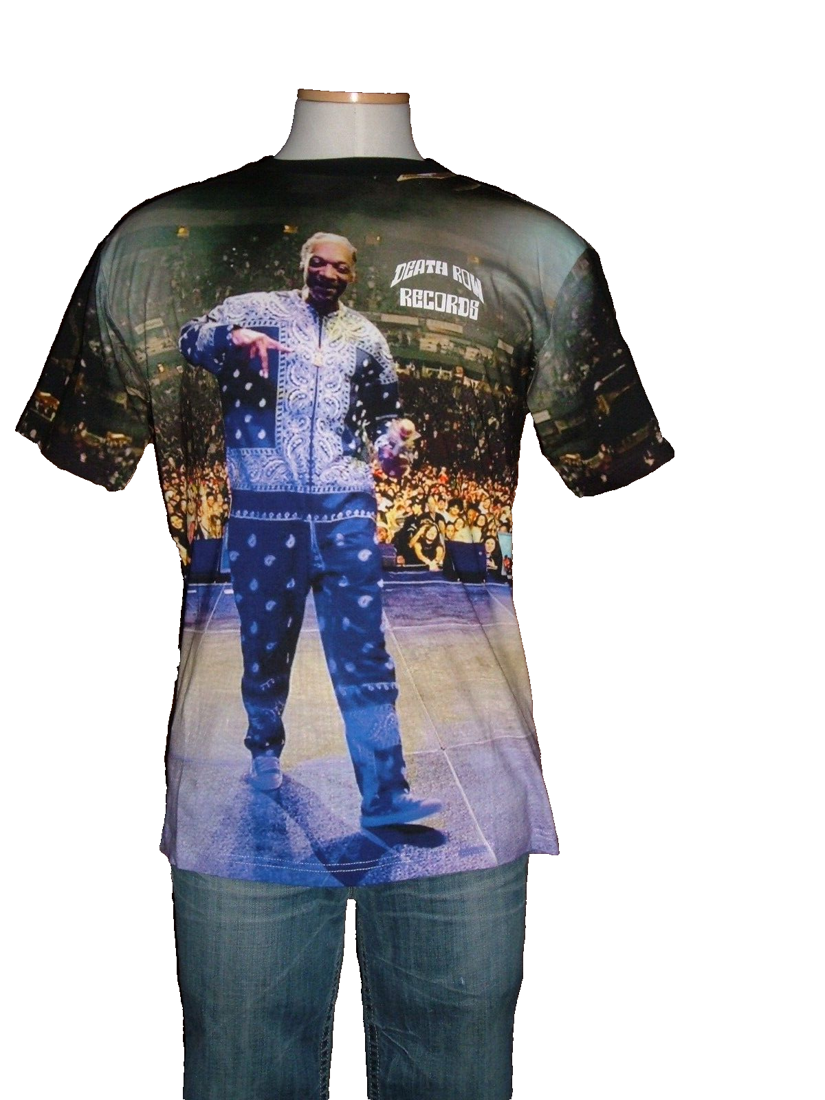 FILA T shirt Snoop Dogg taglia M braccio della morte DOP stampa all over vintage moderna