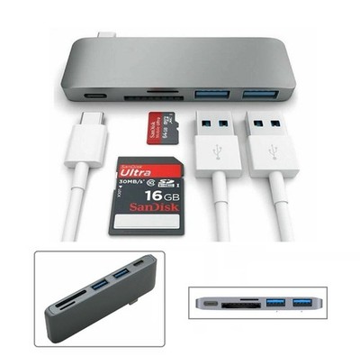 5 in 1 Typ-C USB C auf USB 3.0 SD TF CF Kartenleser Hub Adapter für Macbook Pro