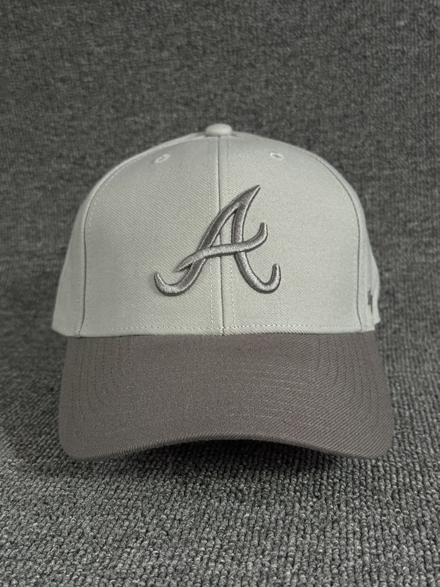 '47 Brand Atlanta Braves MLB Gray Strapback Cap Tonal A Logo Hat