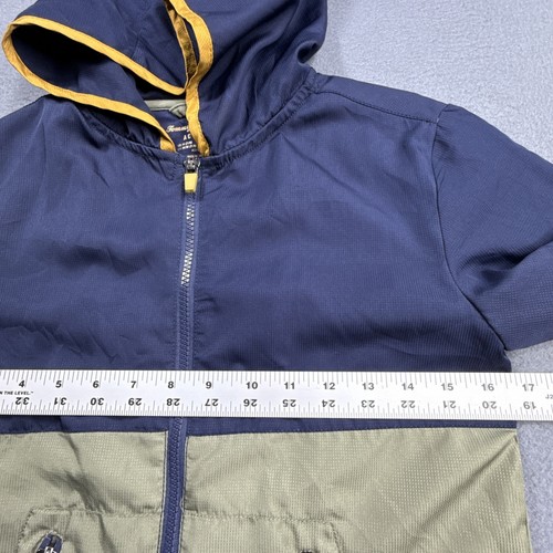 Tommy Bahama Active Jacket Boys Medium 7/8 Windbreaker Hooded Zip-Pockets Blue - Picture 4 of 10