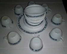  29-pc Corelle OLD TOWN BLUE DINNERWARE SET Dinner Lunch PLATES 14-oz BOWLS Cups
