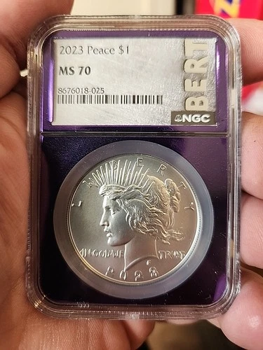 2023 Peace Dollar MS70 With Trader Bea BERT Label