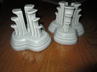 Fiestaware gray pyramid CANDLE HOLDERS 2 piece set Fiesta gray SLATE? Lavendar?