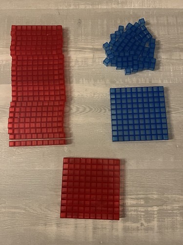 Set Of Transparent Red And Blue Snap-Together Math Manipulatives - Picture 1 of 4