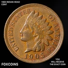 1905 Indian Head Cent XF EXTRA FINE Brown Full LIBERTY - NICE  coin 051