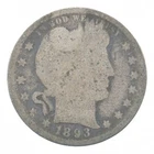 BETTER 1893 Liberty Barber 90% Silver US Quarter *072