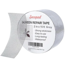 Grey Window Screen Repair Tape, 2IN X 15FT (180IN) Screen Repair Kit for Windows