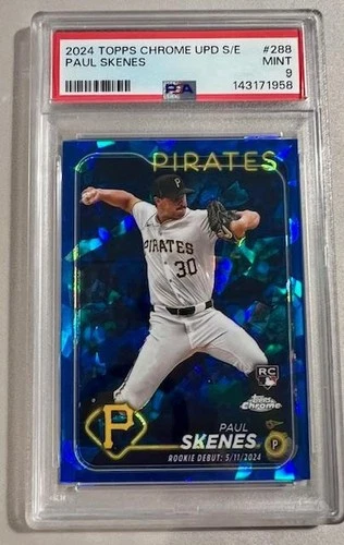 Paul Skenes RC 2024 Topps Chrome Update Sapphire #USCS288 Pirates PSA 9