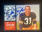Jim Taylor Autographed  1962 Topps Football Card #66 Green Bay Packers HOF