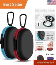 Stylish Red Blue Earbuds Carrying Case 2-Pack - Portable Protection Pouches