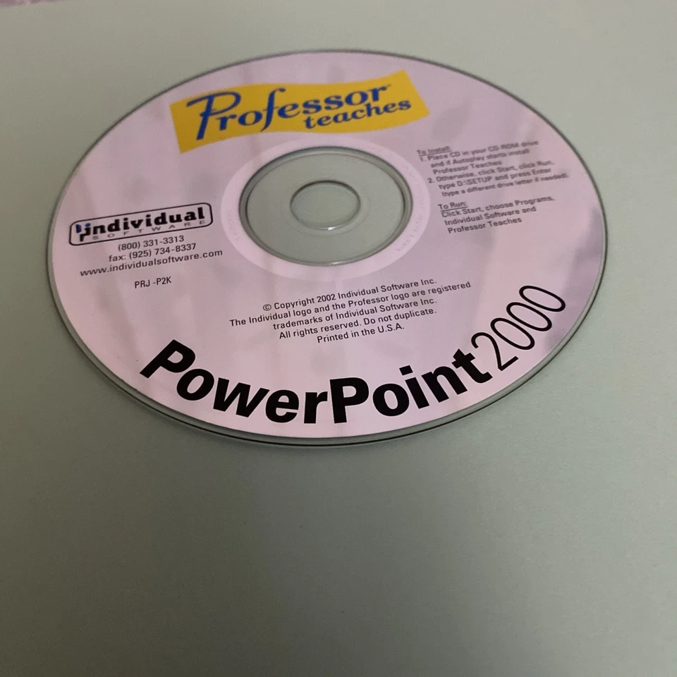 Professor Teaches PowerPoint 2000 CD Educational Tutorial Computer Software - Image 2 of 3