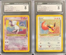 SEQUENTIAL CGC 8 MEW 9 HOLO SWIRL & EEVEE 11  HOLO BLACK STAR PROMOS POKEMON