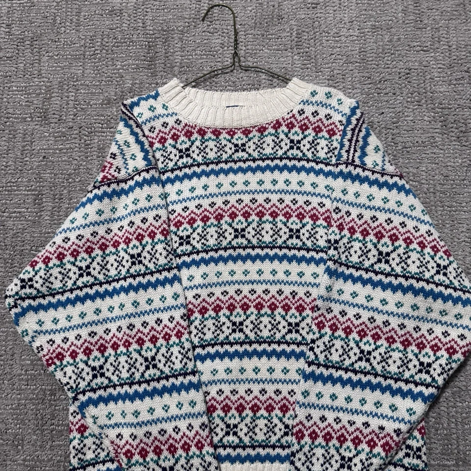 Suéter de punto Tommy Hilfiger vintage para mujer pequeño diseño a rayas blancas Navidad Foto 2 de 4