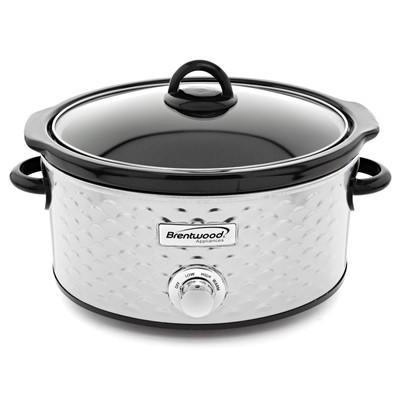 Brentwood SC-140S Slow Cooker Scallop Pattern, 4.5 Quarts, Stainless Steel 