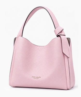 Kate Spade Knott Medium Crossbody Shoulder Bag Pink Pebbled Leather MSRP $389