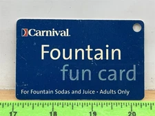Carnival Cruises Fountain Fun Card Soda Juice 2005 Information Card Vintage