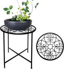 15" Tall Metal Plant Stand, 11" Wide round Plant Stand for Flower Pots up to 100