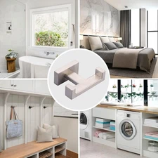 Bathroom Towel Wall Mounted Holder Double Hook - Brushed Nickel Modern Heavy