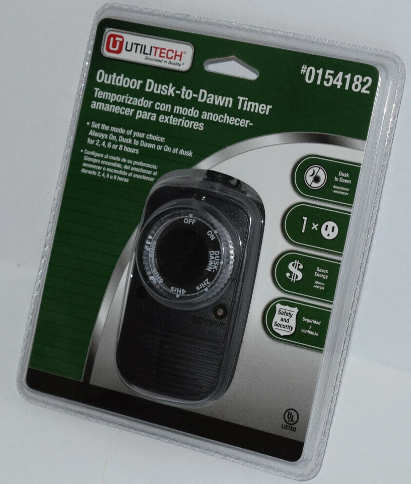 Utilitech Outdoor 1 Outlet Digital Timer Dusk To Dawn | 0154182 Factory Sealed - Image 3 of 4