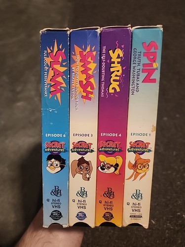 Secret Adventures VHS 4 Movie Lot 90s Tv Cartoon Slam Smash Shrug Spin - Works - Picture 6 of 8