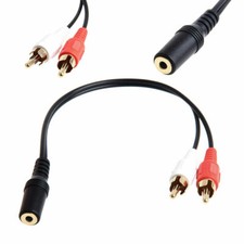 Cable adaptador convertidor conector para auriculares audio auxiliar hembra enchufe macho 2RCA a 3,5 mm